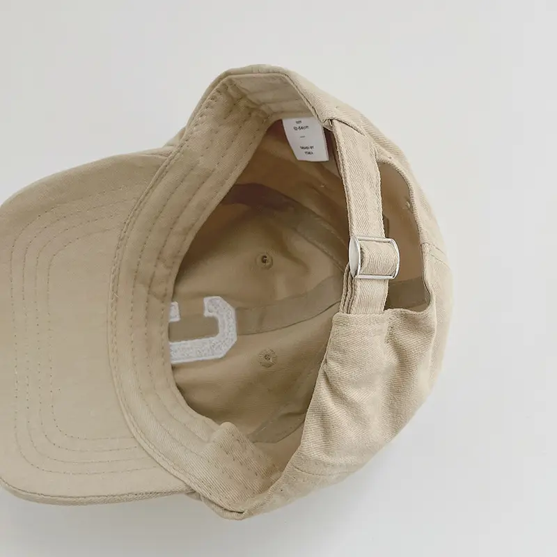 Beige Korean Style Baseball Cap for Kids Girls