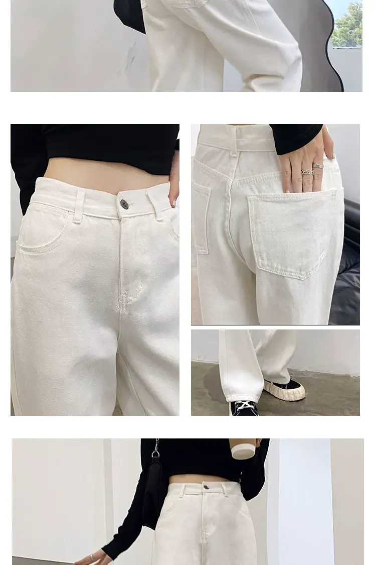 White Wide Leg Pants for Girls Early Spring 2022 Slimming — feature 4