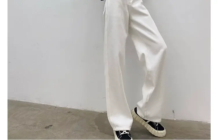 White Wide Leg Pants for Girls Early Spring 2022 Slimming — feature 7