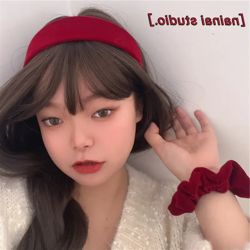 Red Velvet Hairpin with Wide Bow for Women - Image 4