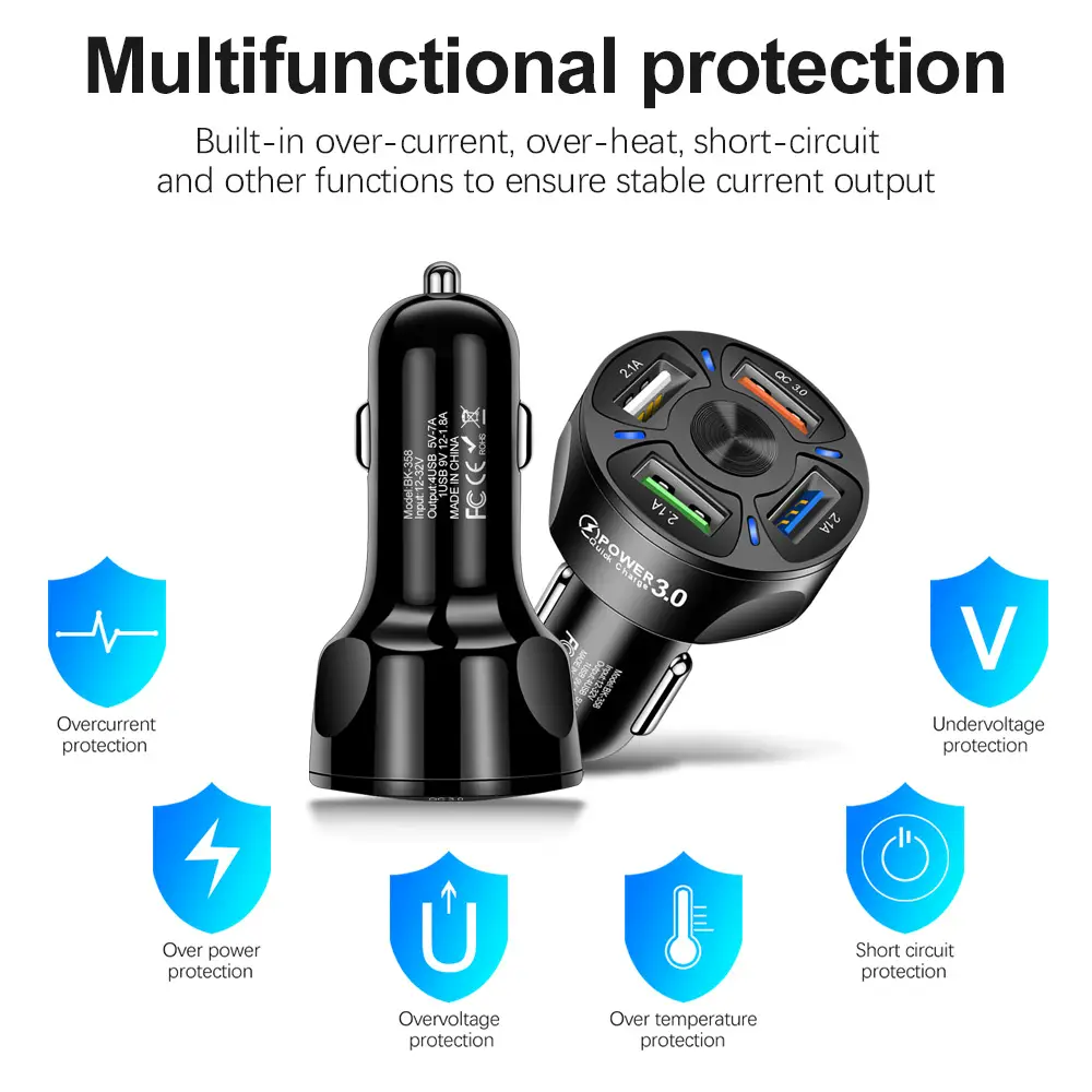 35W QC3.0 4USB Car Charger Fast Charging - Image 10
