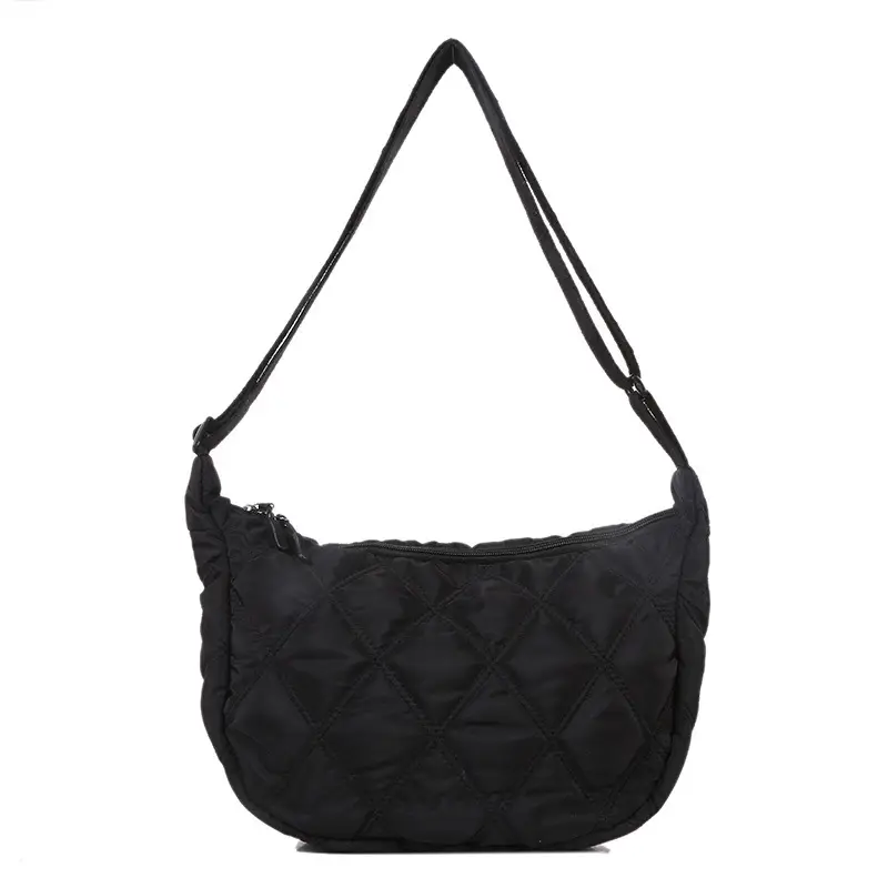Women's Diamond Embroidery Quilted Shoulder Bag Cream - Image 9