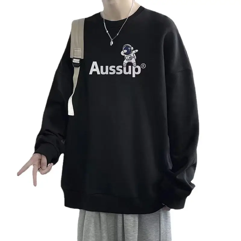 Men Fleece Lined Aussup Sweatshirt Grey - Image 9