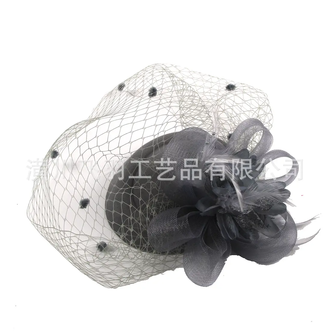 Blue Net Veil Hair Accessory for Women Vintage Topper - Image 15