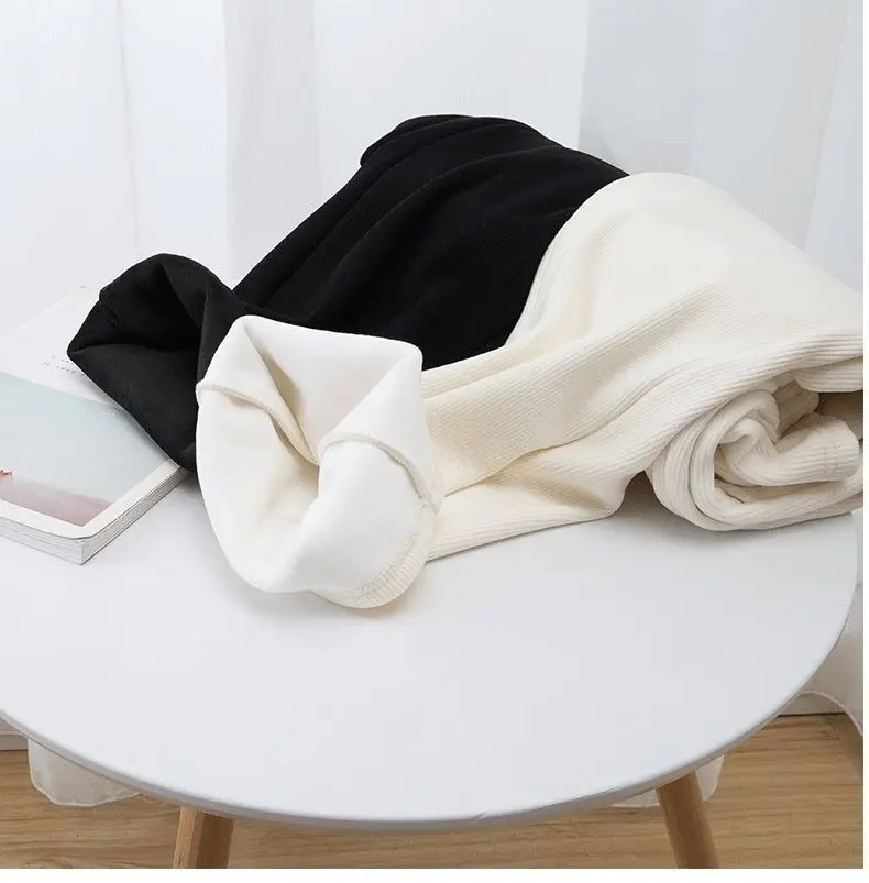 Women's Winter Fleece Lined Wide-leg Pants White — feature 1