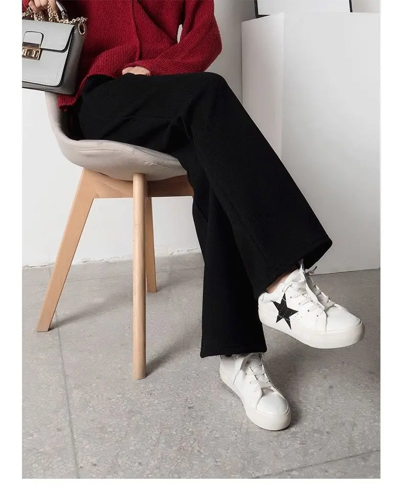 Women's Winter Fleece Lined Wide-leg Pants White — feature 6