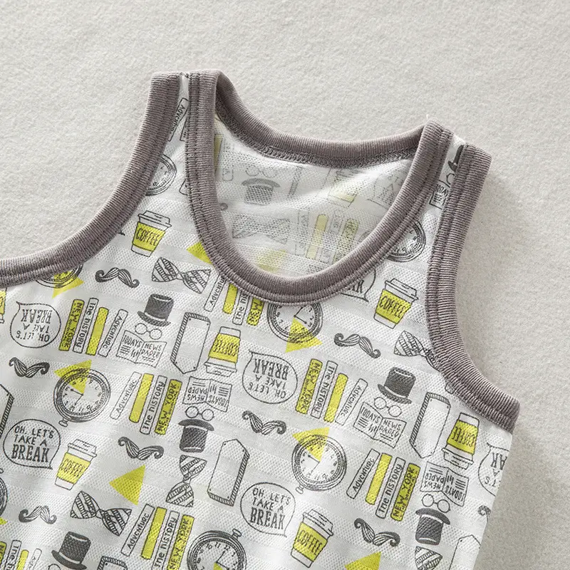 Boys Pure Cotton Sleeveless Vest Set of 3 - Image 3
