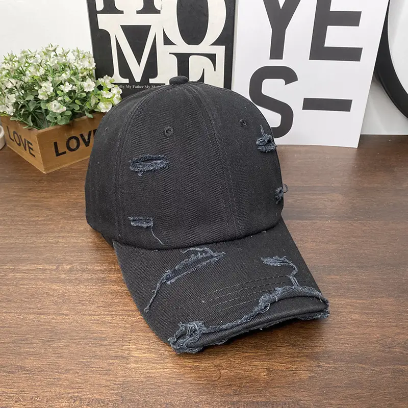 Men Ripped Wash Cap Turquoise Baseball Cap