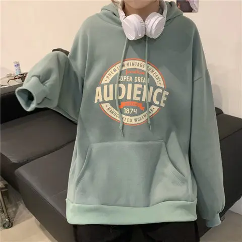 Women Red Hooded Fleece Sweatshirt Al Die Vce Print - Image 7