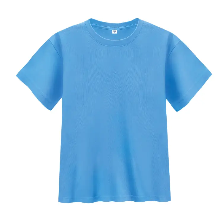 Blue Round Neck Cotton T-Shirt for Kids