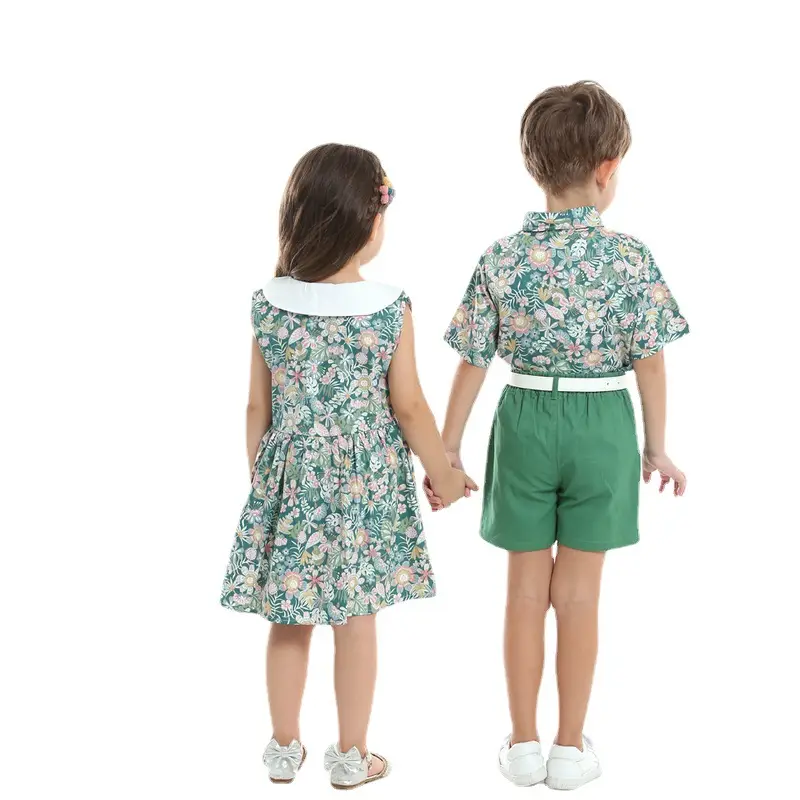 2025 Summer Floral Cotton Belt Shorts Set for Boys - Image 13