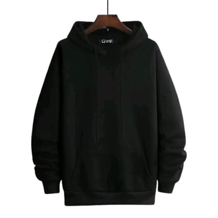 Men Velvet Hoodie White Loose Fit Large - Image 15