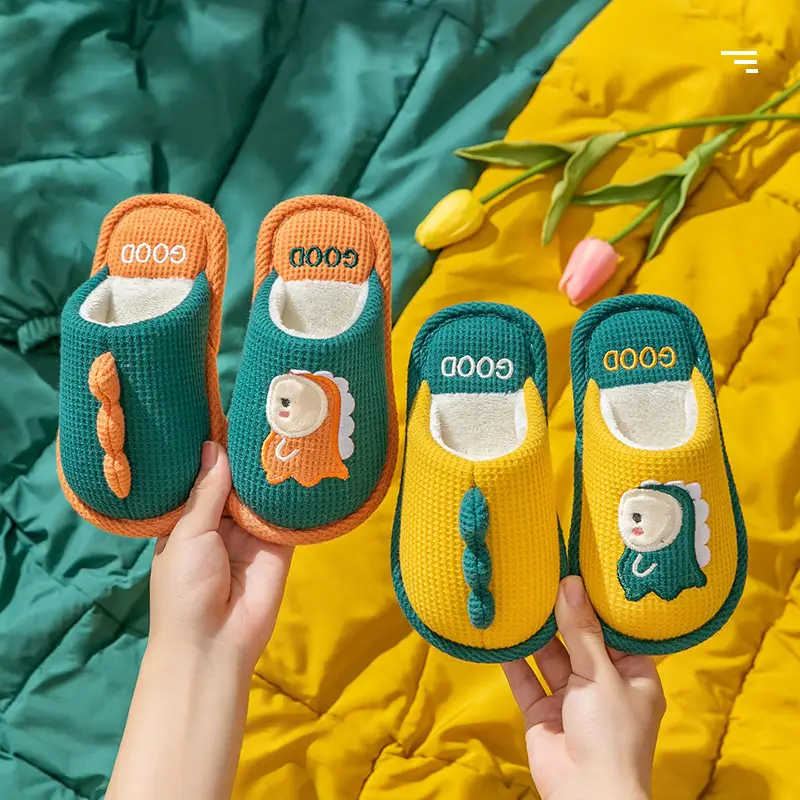 Cartoon Children's Cotton Slippers 2025 Winter Women's Home Closed-Toe Winter Parent-Child Thickened Warm Cotton Slippers
