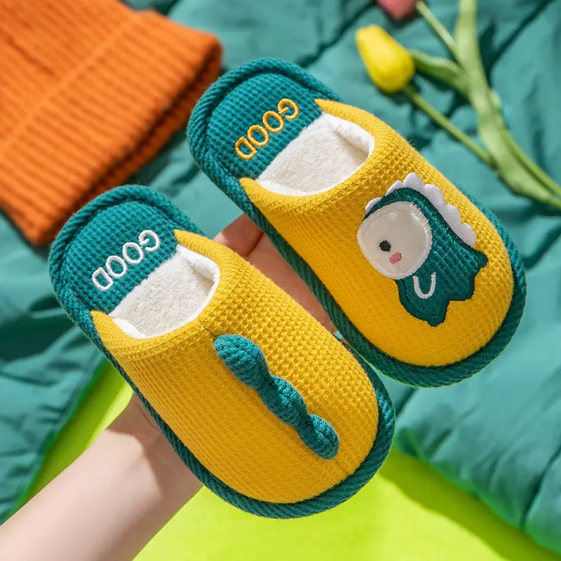 Cartoon Children's Cotton Slippers 2025 Winter Women's Home Closed-Toe Winter Parent-Child Thickened Warm Cotton Slippers