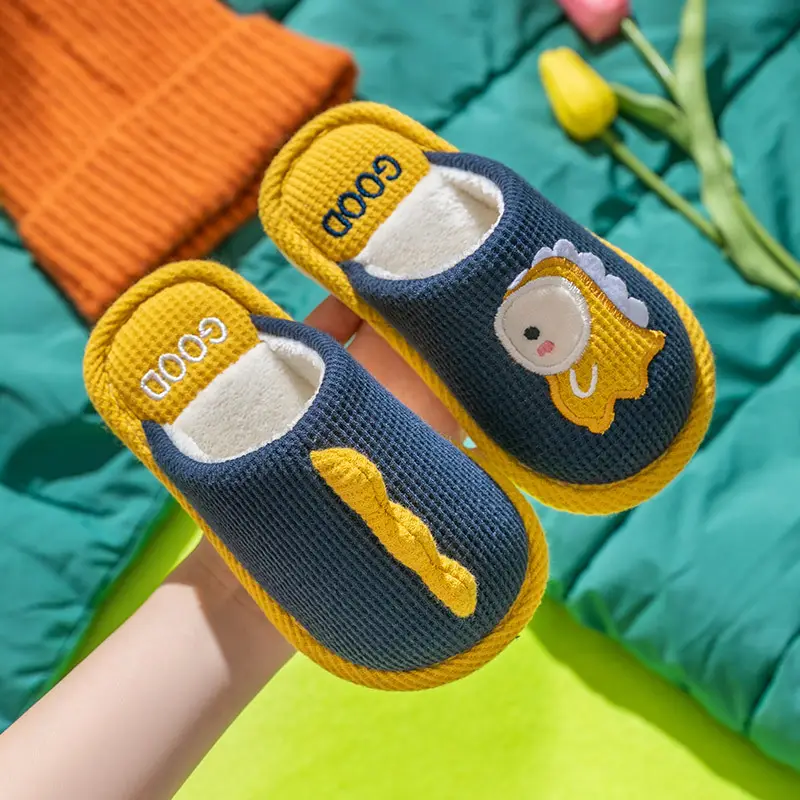 Cartoon Children's Cotton Slippers 2025 Winter Women's Home Closed-Toe Winter Parent-Child Thickened Warm Cotton Slippers
