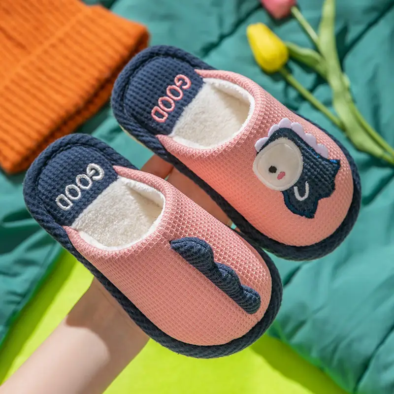 Cartoon Children's Cotton Slippers 2025 Winter Women's Home Closed-Toe Winter Parent-Child Thickened Warm Cotton Slippers