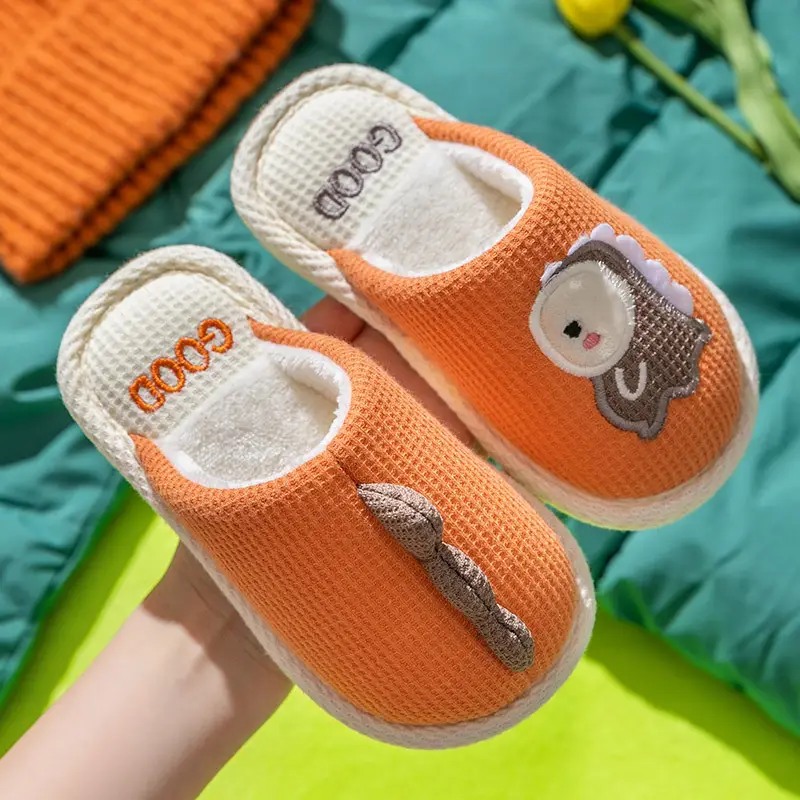 Cartoon Children's Cotton Slippers 2025 Winter Women's Home Closed-Toe Winter Parent-Child Thickened Warm Cotton Slippers