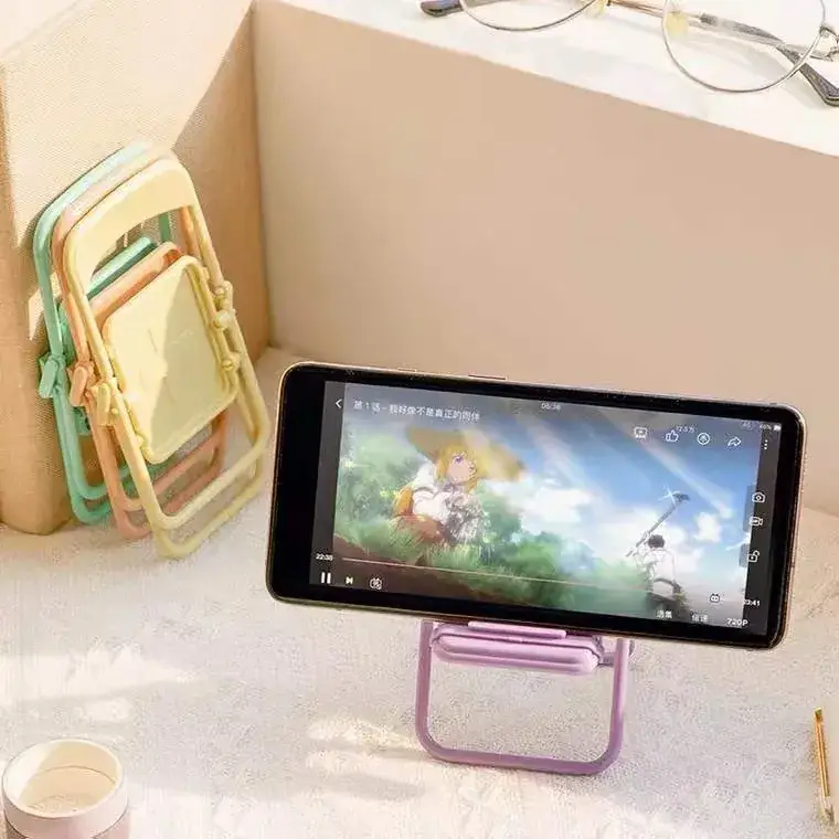 Purple Foldable Phone Stand for Desk Use