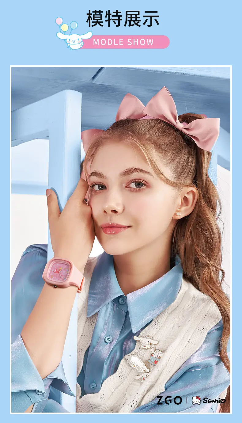 ZEQO Sanrio Cartoon Luminous Waterproof Silicone Watch White — feature 10