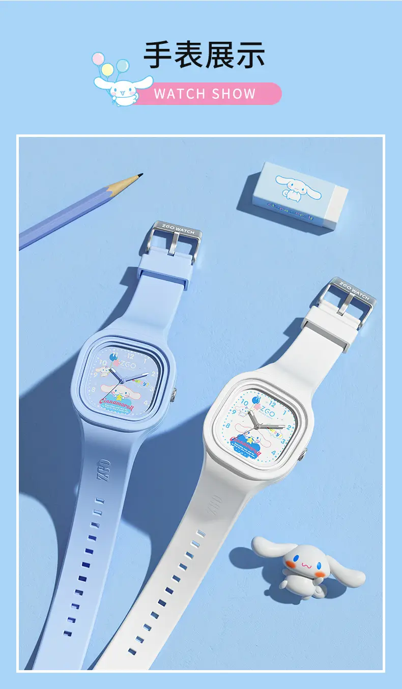 ZEQO Sanrio Cartoon Luminous Waterproof Silicone Watch White — feature 12