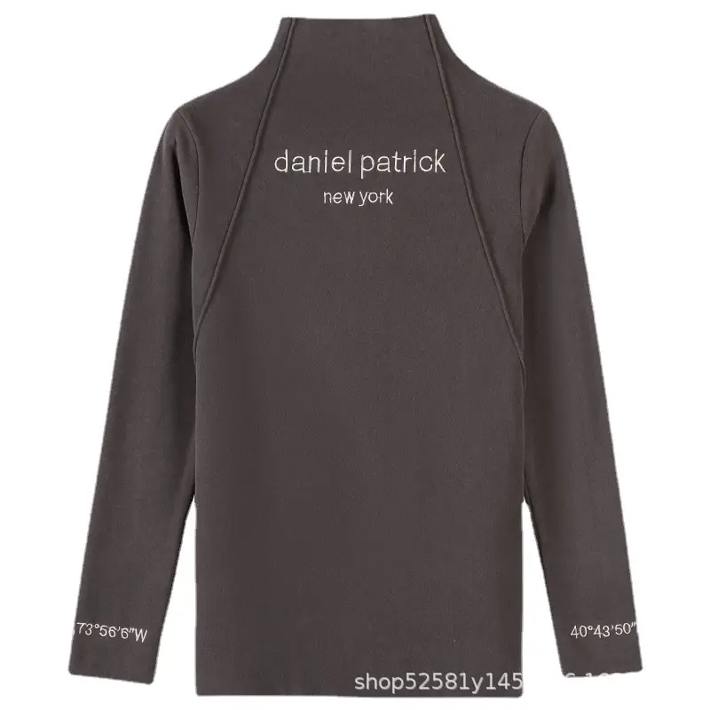 Women 2025 Long Sleeve Turtleneck Shirt Green - Image 9
