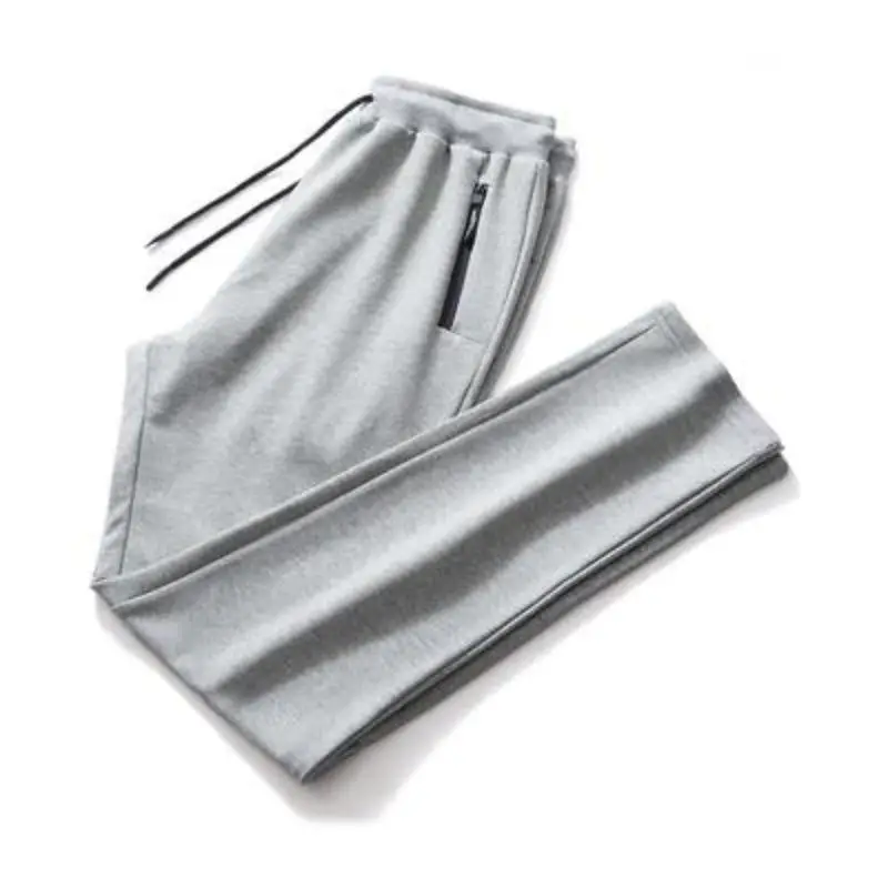 Men Knitted Black Straight Leg Pants Spring Autumn - Image 5