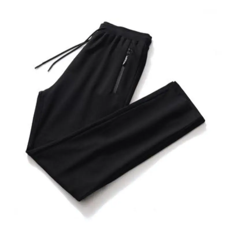Men Knitted Black Straight Leg Pants Spring Autumn — feature 10