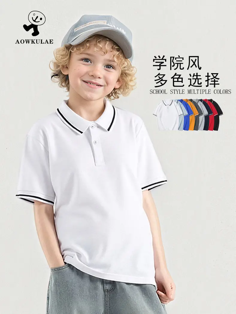 2026 Boys Navy Polo T-Shirt Short Sleeve Wholesale - Image 13