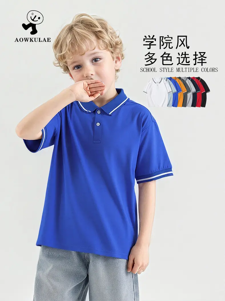 2026 Boys Navy Polo T-Shirt Short Sleeve Wholesale - Image 14