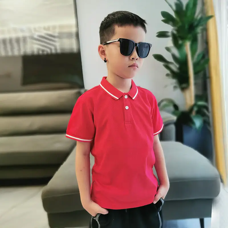 2026 Boys Navy Polo T-Shirt Short Sleeve Wholesale - Image 5