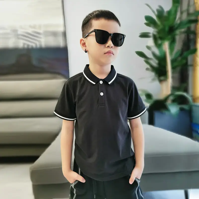 2026 Boys Navy Polo T-Shirt Short Sleeve Wholesale - Image 9