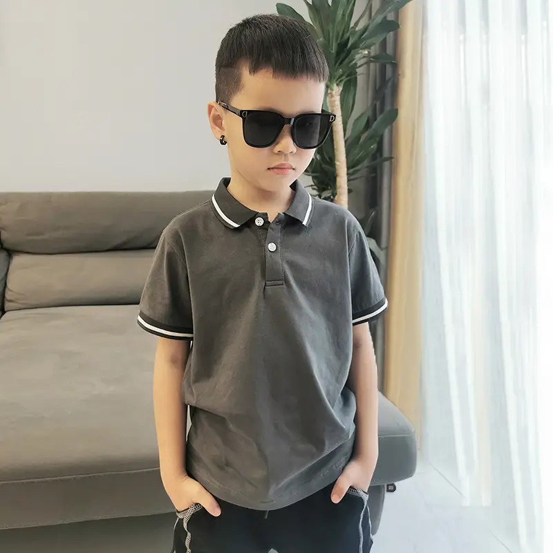 2026 Boys Navy Polo T-Shirt Short Sleeve Wholesale - Image 12