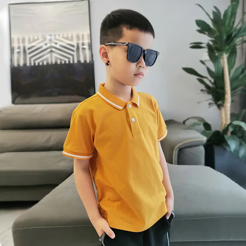2026 Boys Navy Polo T-Shirt Short Sleeve Wholesale - Image 2