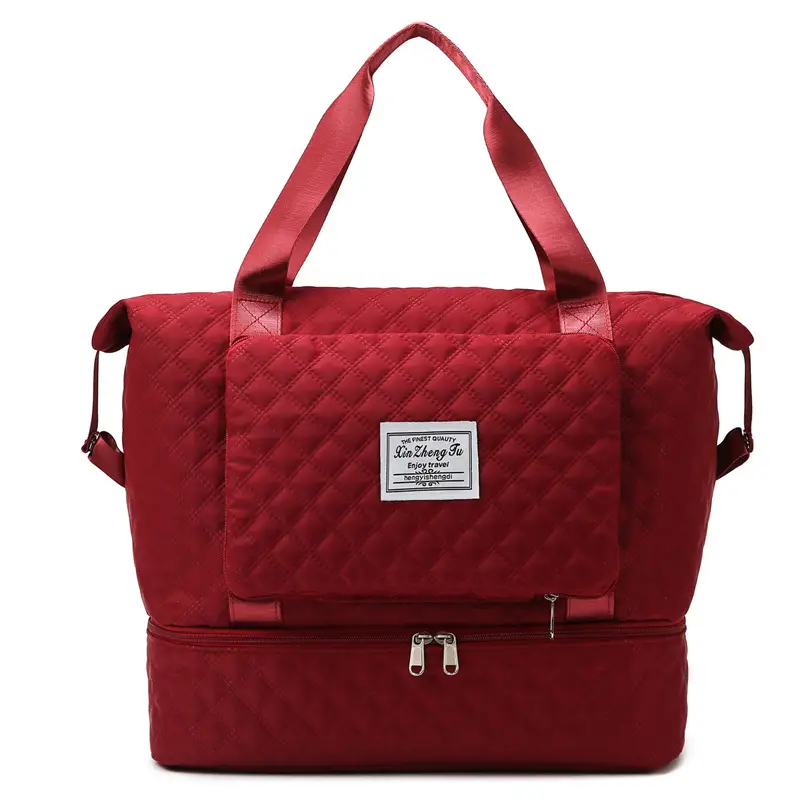 Purple Quilted Travel Fitness Bag for Women - Image 3
