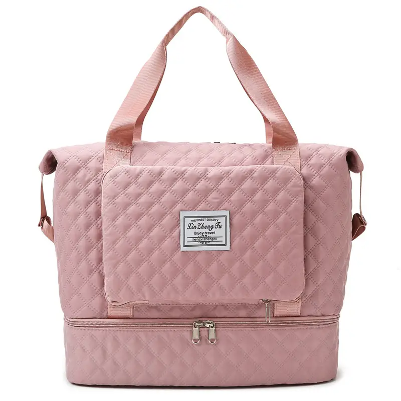 Purple Quilted Travel Fitness Bag for Women - Image 6