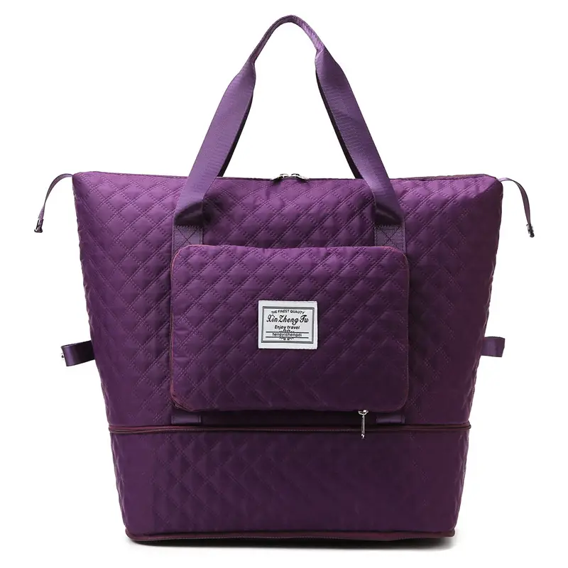 Purple Quilted Travel Fitness Bag for Women - Image 7