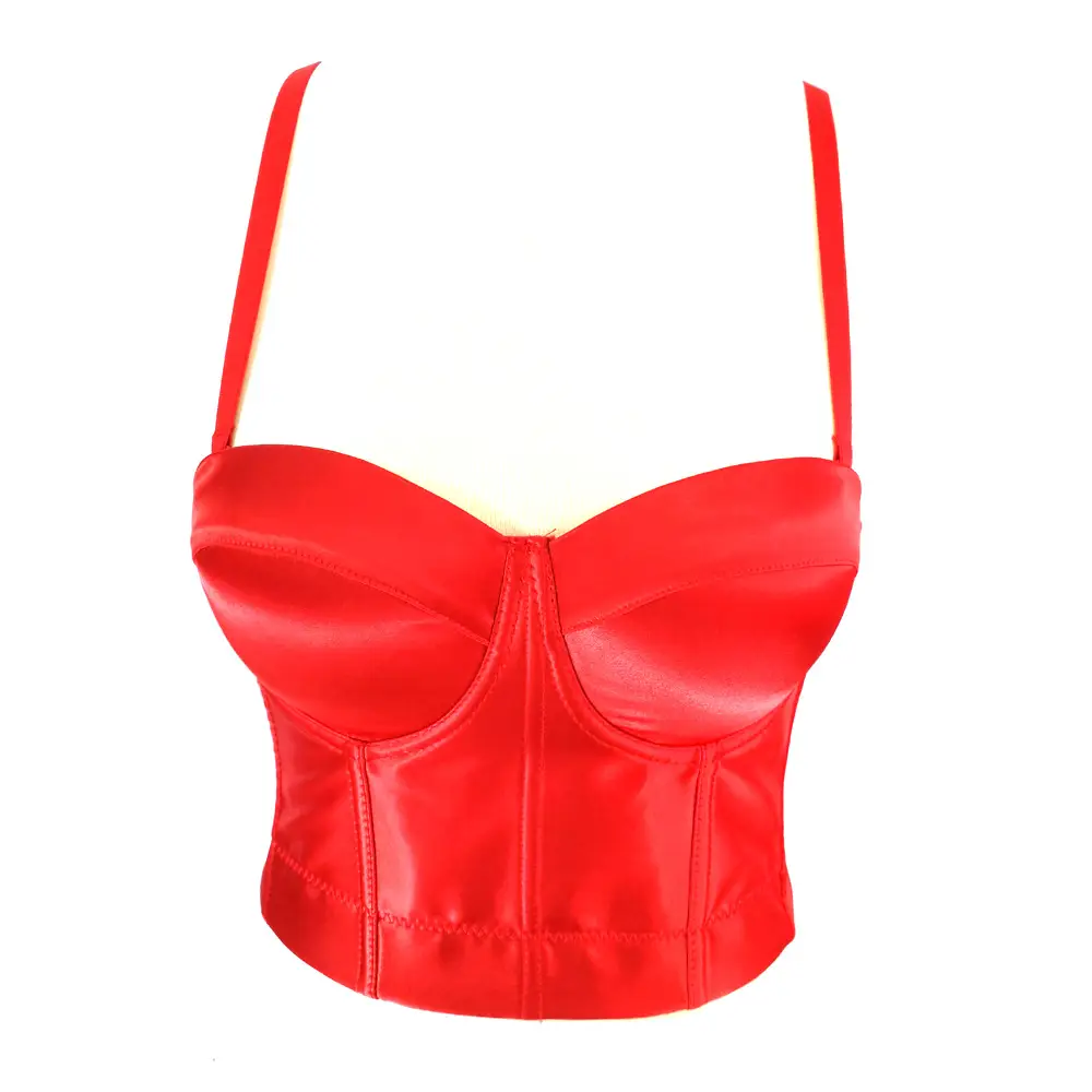 Red Acetate Satin Sling Vest for Women - Image 2