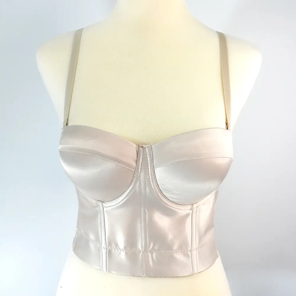 Red Acetate Satin Sling Vest for Women - Image 3