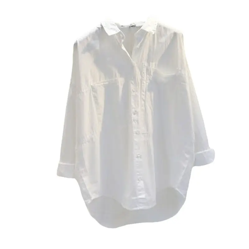White K-Style Loose Button Shirt for Women - Image 5