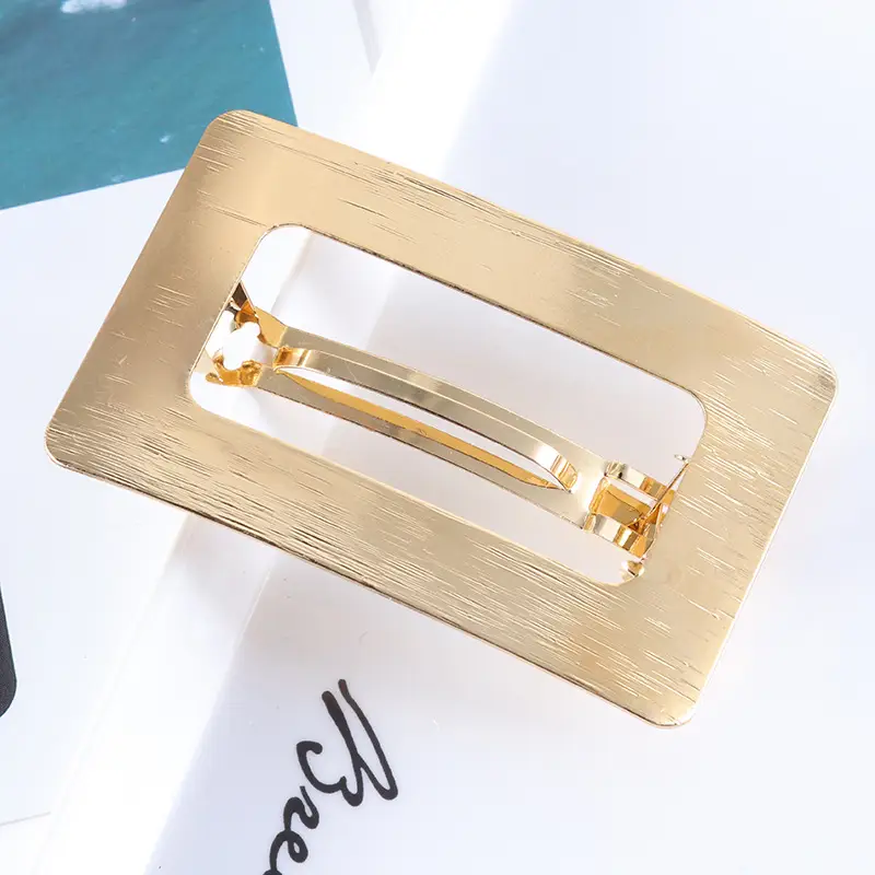 Glossy Metal Hair Clips for Women - 5 Pcs Set