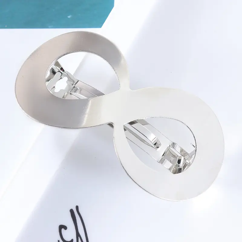 Glossy Metal Hair Clips for Women - 5 Pcs Set