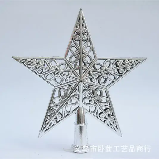 Hollow Five Star Christmas Tree Top Star Decor - Image 2