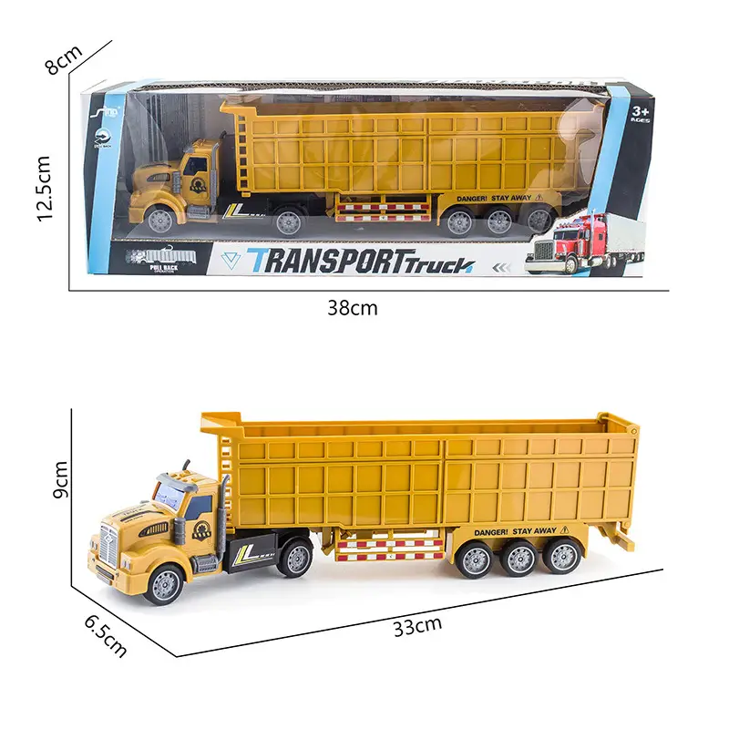 Children's Pull Back Toy Truck 38cm Yellow