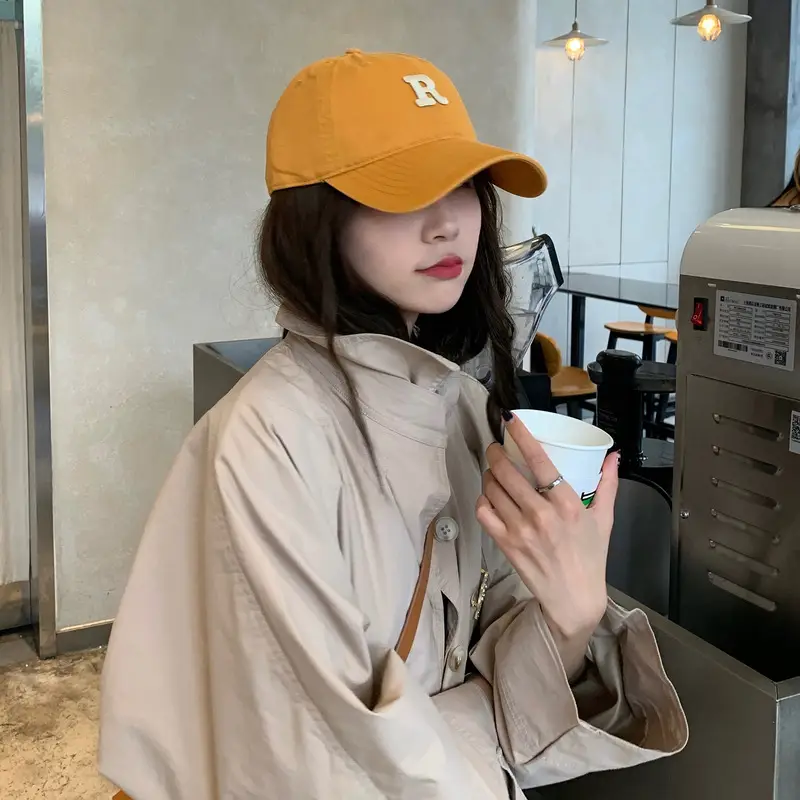 Women Cotton Baseball Caps Blue Yellow R Letter Spring Autumn Winter - Image 19