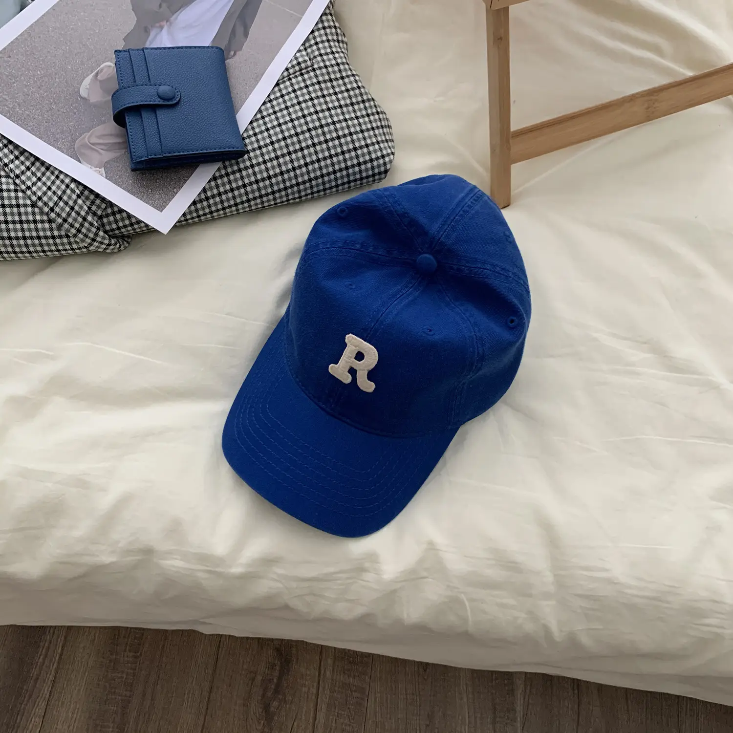 Women Cotton Baseball Caps Blue Yellow R Letter Spring Autumn Winter - Image 11