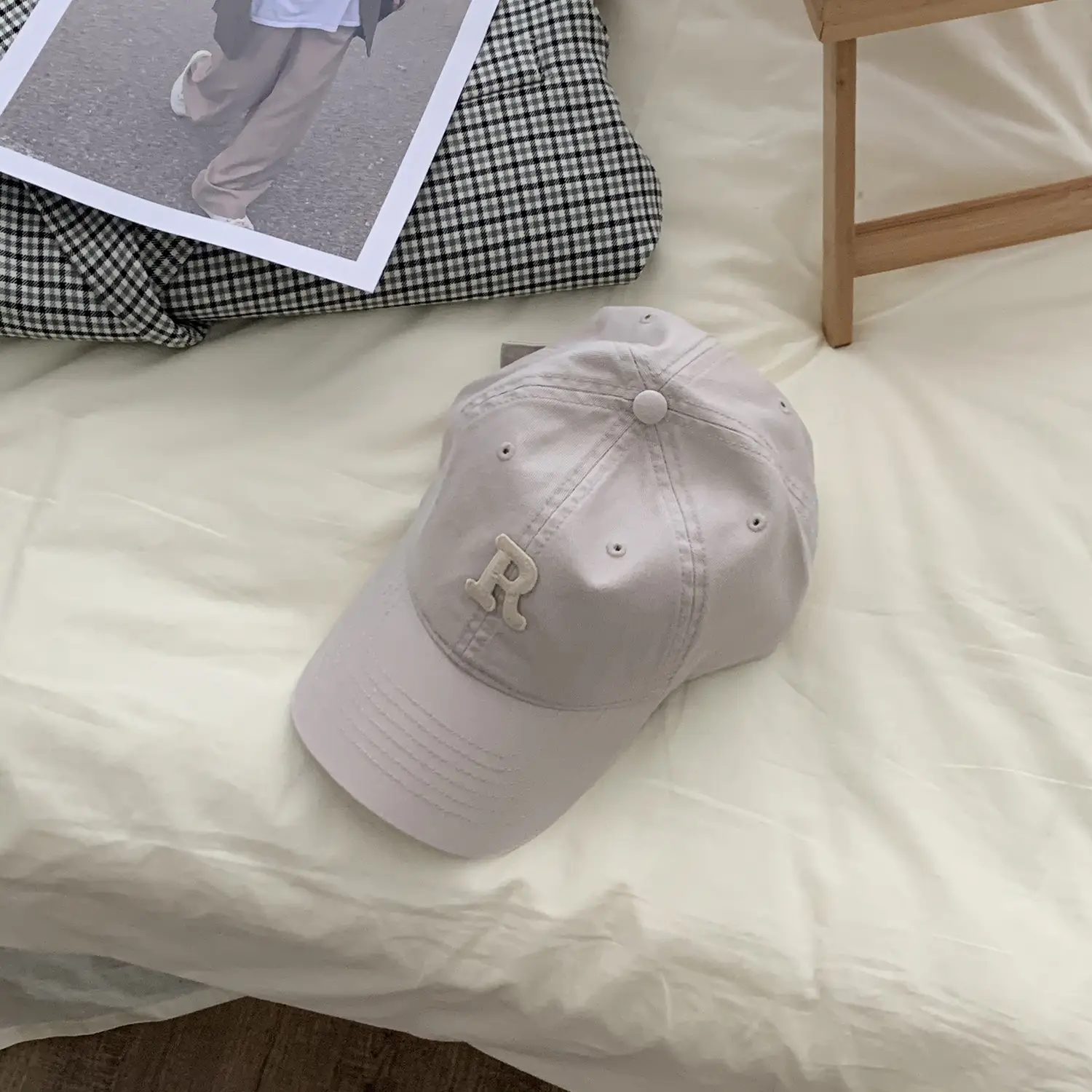 Women Cotton Baseball Caps Blue Yellow R Letter Spring Autumn Winter - Image 14