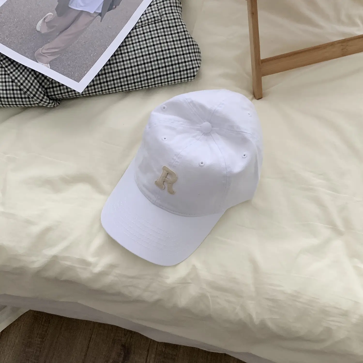 Women Cotton Baseball Caps Blue Yellow R Letter Spring Autumn Winter - Image 5