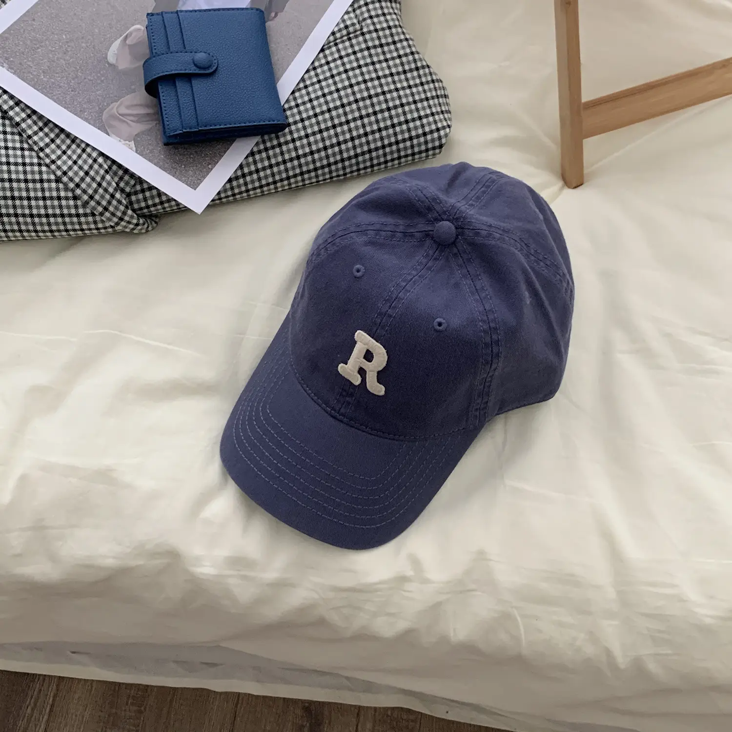 Women Cotton Baseball Caps Blue Yellow R Letter Spring Autumn Winter - Image 7