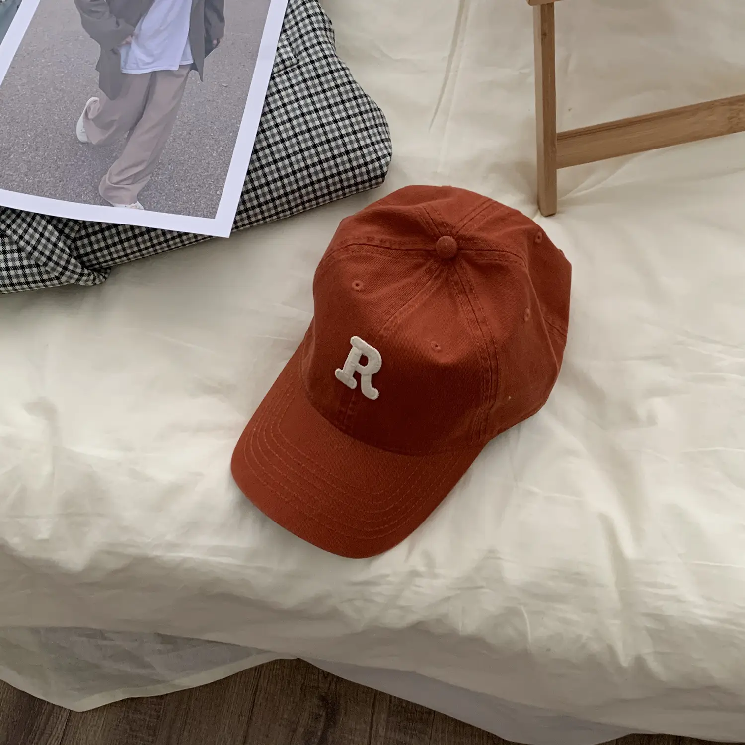 Women Cotton Baseball Caps Blue Yellow R Letter Spring Autumn Winter - Image 9