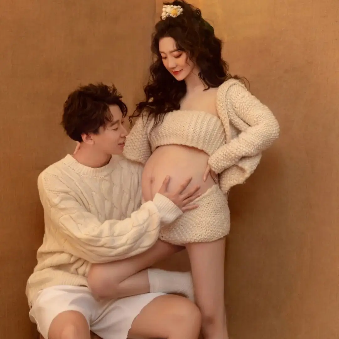 New Photo Studio Pregnant Couple Art Clothing Maternity Clothes
